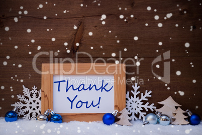 Blue Christmas Decoration, Snow, Thank You, Snowflakes