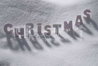 White Word Christmas On Snow