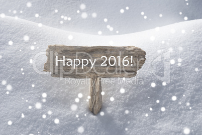 Christmas Sign With Snow And Snowflakes Happy 2016