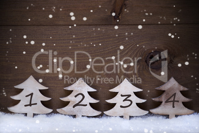 Christmas Tree, Snow, Copy Space, Four Number, Advent, Snowflake