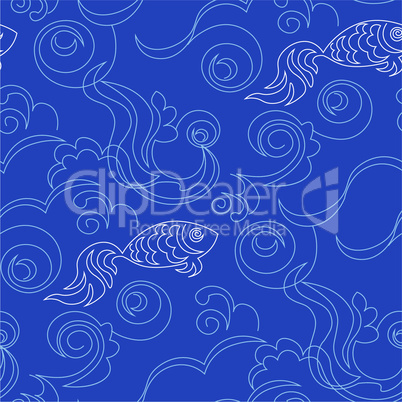 pattern fish blue.eps