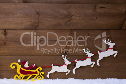 Santa Claus Sled With Reindeer, Snow