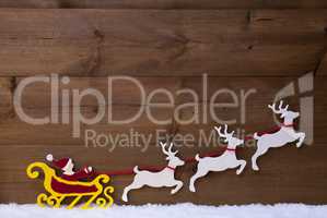 Santa Claus Sled With Reindeer, Snow