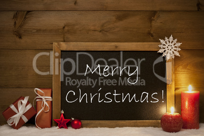Festive Card, Blackboard, Snow, Candles, Merry Christmas