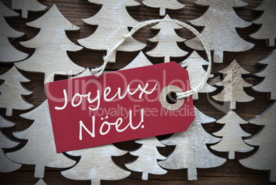 Red Label With Joyeux Noel Means Merry Christmas