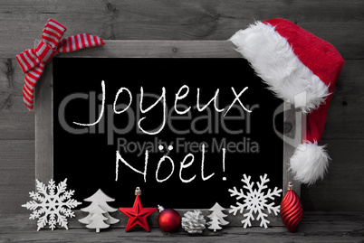 Blackboard Santa Hat Joyeux Noel Means Merry Christmas