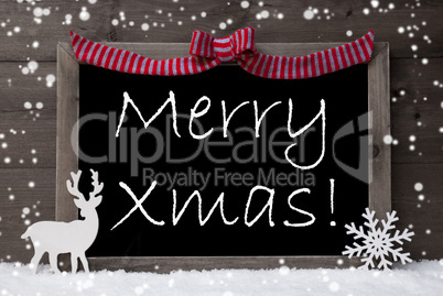 Gray Christmas Card, Snowflakes, Loop, Merry Xmas