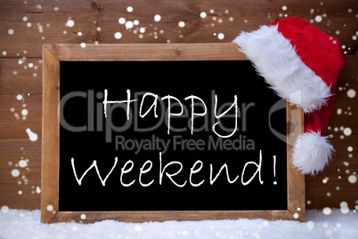 Christmas Card, Chalkboard, Happy Weekend, Snowflakes, Snow