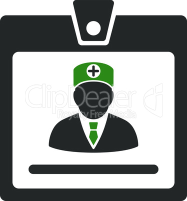 Bicolor Green-Gray--doctor badge.eps