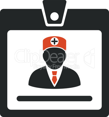 Bicolor Orange-Gray--doctor badge.eps