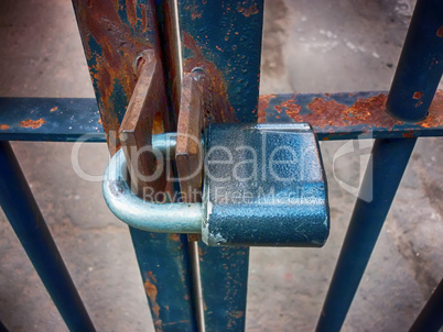 The lock on the grate