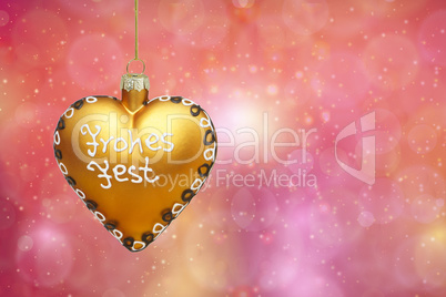 Bunte Weihnachtskarte mit Baumschuck in Herzform