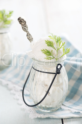 Close up coconut milk ice cream