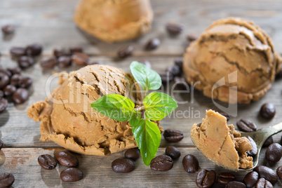 Close up coffee ice cream