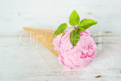 Close up strawberry ice cream