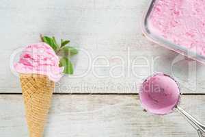 Close up berry ice cream