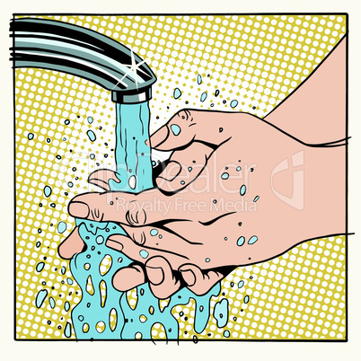 Hand hygiene wash under water