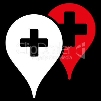 Medical Map Markers Icon