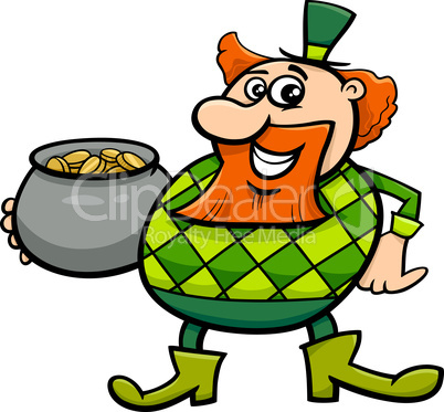 leprechaun with gold cartoon