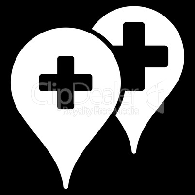 Medical Map Markers Icon