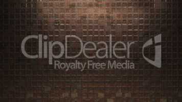 Metal square wall background brown