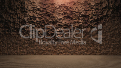 Rock wall background with ground cracked