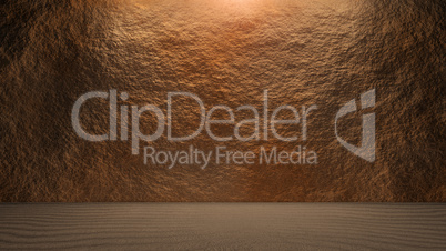 Rock wall background with ground gold