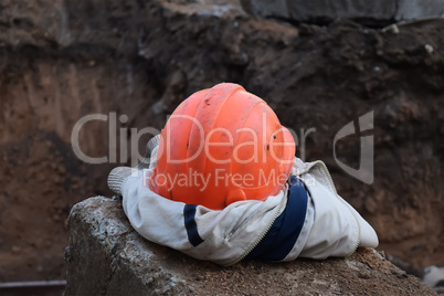 Old construction helmet