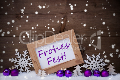Purple Decoration, Snow, Frohes Fest, Merry Christmas, Snowflake