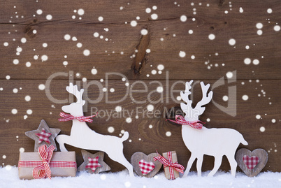 Christmas Decoration, Reindeer Couple In Love, Snowflakes