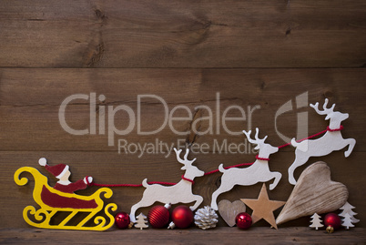 Santa Claus Sled, Reindeer, Christmas Decoration