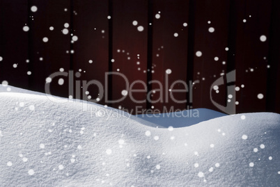 Christmas Card With Copy Space, White Snow, Snowflakes