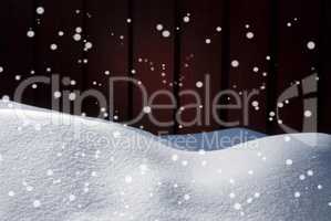 Christmas Card With Copy Space, White Snow, Snowflakes