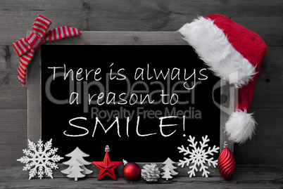 Blackboard Santa Hat Christmas Decoration Quote Reason Smile
