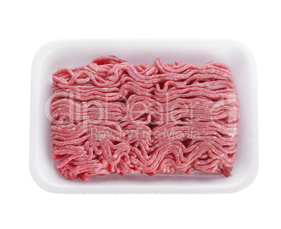Ground Beef in a White  Tray