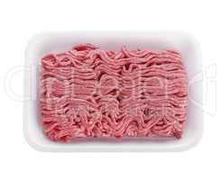 Ground Beef in a White  Tray
