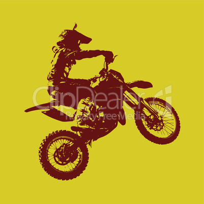 Rider participates motocross championship.  Vector illustration.