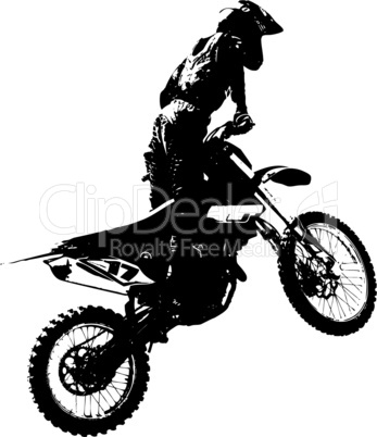 Rider participates motocross championship.  Vector illustration.