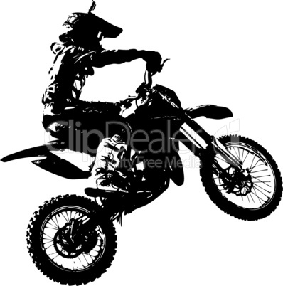 Rider participates motocross championship.  Vector illustration.