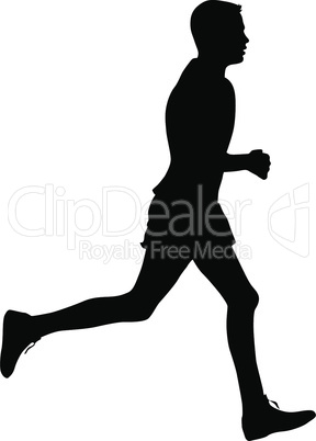 Silhouettes Runners on sprint, men. vector illustration.