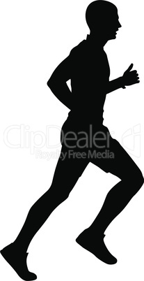 Silhouettes Runners on sprint, men. vector illustration.