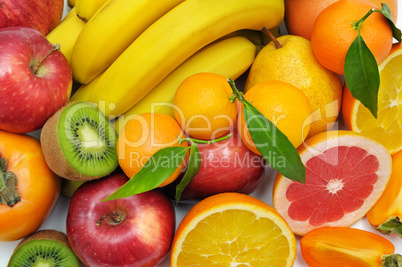 background set of fruits