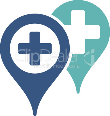 BiColor Cyan-Blue--hospital map markers.eps