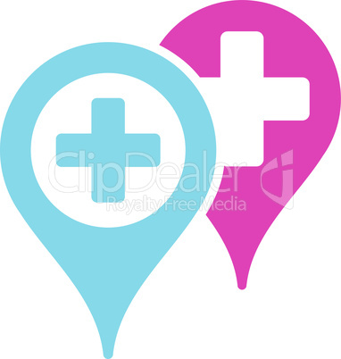 BiColor Pink-Blue--hospital map markers.eps