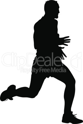 Silhouettes Runners on sprint, men. vector illustration.