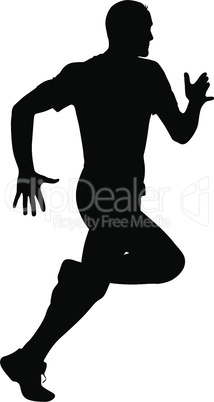 Silhouettes Runners on sprint, men. vector illustration.