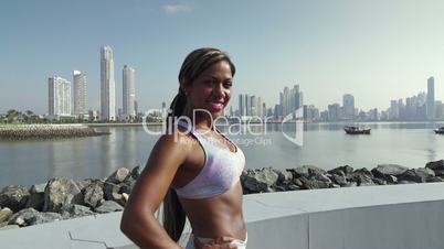 3 Portrait Of Woman Sports Training At Morning In City