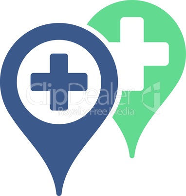 BiColor Cobalt-Cyan--hospital map markers.eps