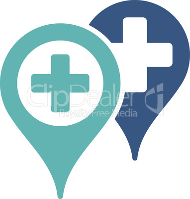 BiColor Cyan-Blue--hospital map markers.eps