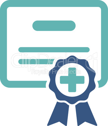 BiColor Cyan-Blue--medical certificate.eps